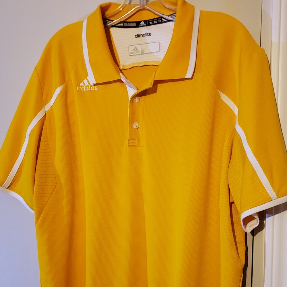 adidas climalite mens polo xl yellow